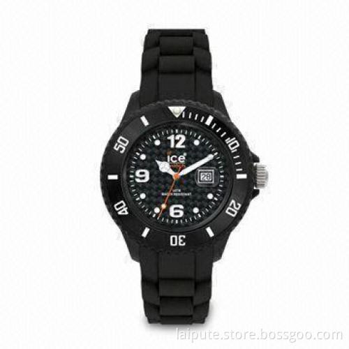 Plastic Case Wristwatch for Men, with Calendar and Unidirectional Bezel Function